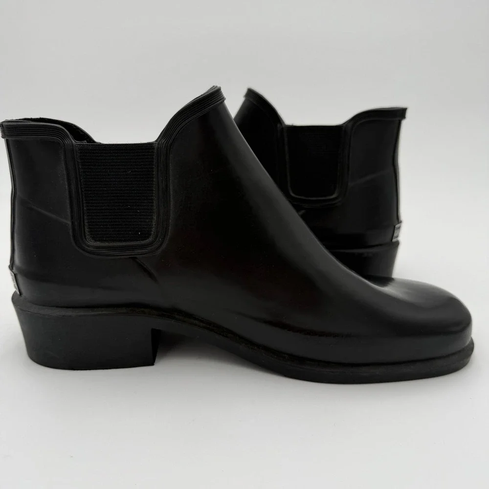 GH Bass & Co Cloud Q984 Mens Black Rubber Rain Ankle Chelsea Boots Size 9 GUC